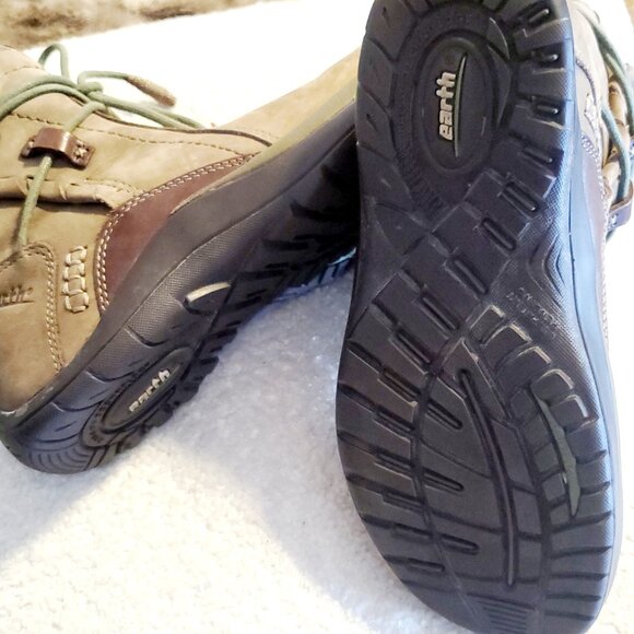 Earth Scenic Brown Khaki Leather Wrap Around Lace Ankle Boots Size 7 - Picture 11 of 12